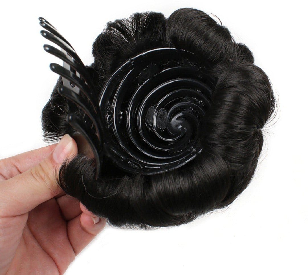 New Jaipur Handicraft Synthetic Hair Bun Black / Standard / Hair Clutcher 🙍 Lamansh™ Black Stylish Hair Clutcher Extension / Beautiful 💓 Hair Bun Wig for Women 🚺 /  Pack of 1