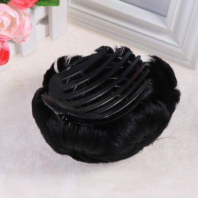 New Jaipur Handicraft Synthetic Hair Bun Black / Standard / Hair Clutcher 🙍 Lamansh™ Black Stylish Hair Pearl Clutcher / Beautiful 💓 Hair Bun Wig for Women 🚺 /  Pack of 1