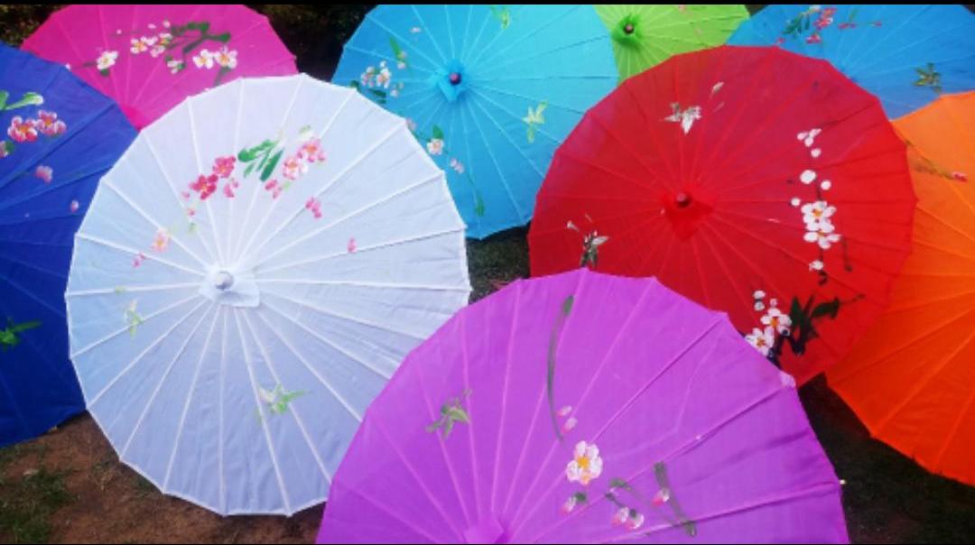 New Jaipur Handicraft Umbrella ☂️ Lamansh® (Pack of 1) Japanese Wooden Frame Umbrella / Best for Bride & Bridal entry in Weddings & Events