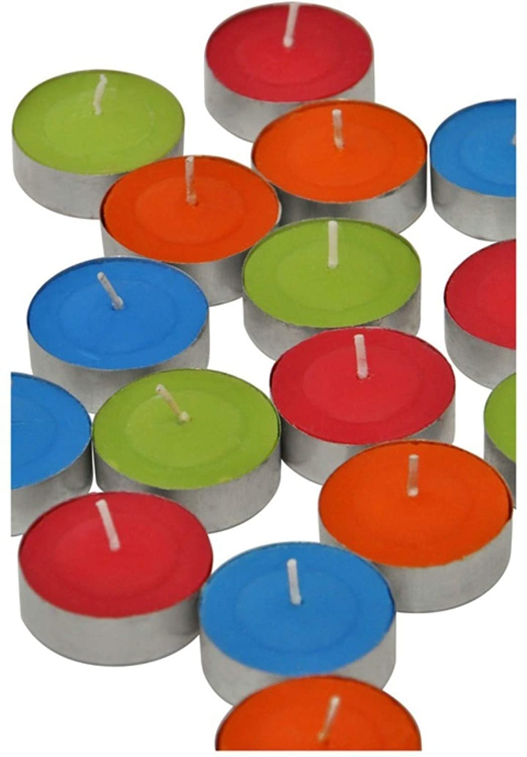 New Jaipur Handicraft Wax Candles 🕯 Pack of 100 Lamansh® Pack of 100 Multicolored Tealight Wax Candles 🕯 / Unscented Wax Candles for Home Decoration 🎀Birthday Parties
