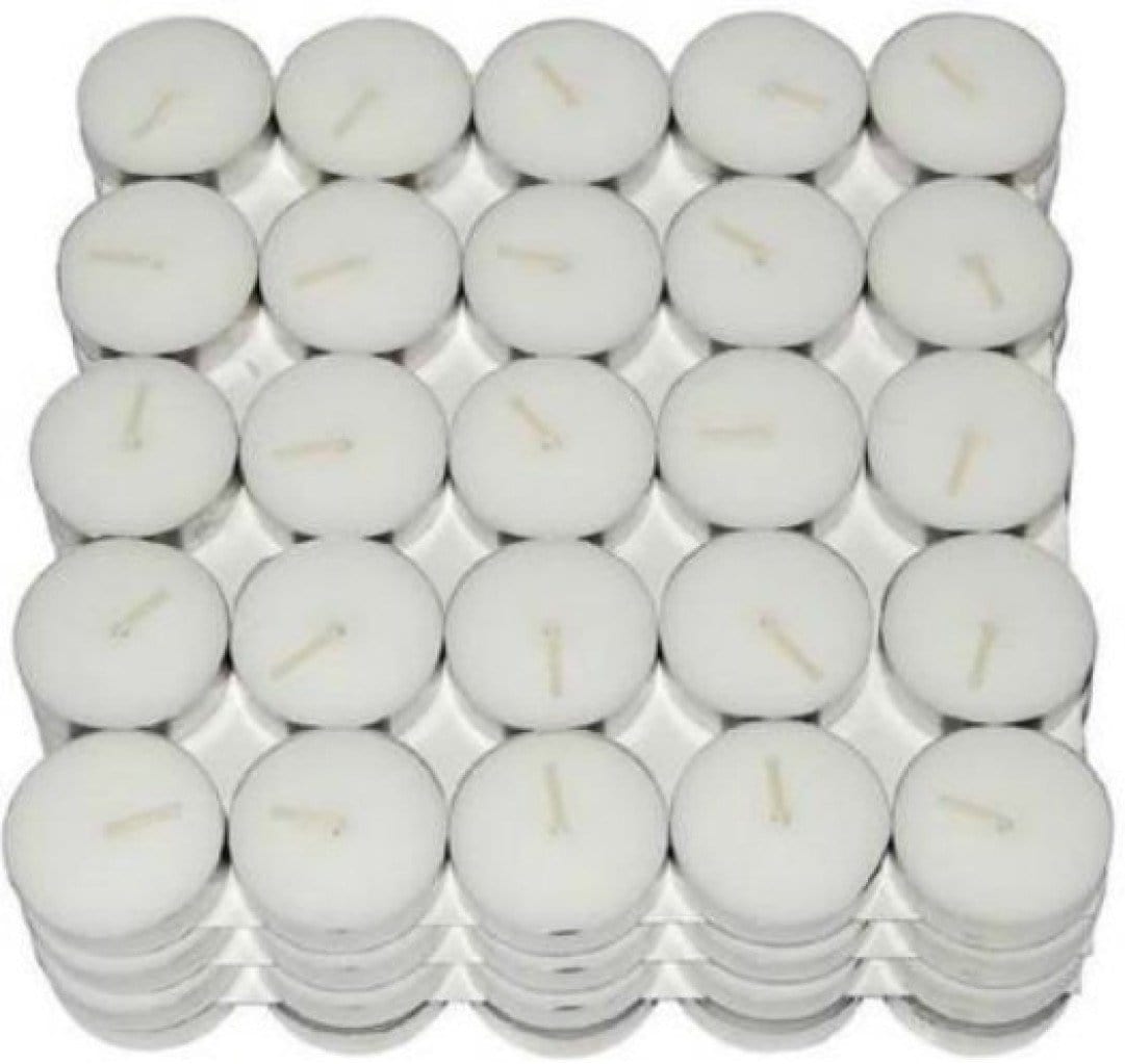 New Jaipur Handicraft Wax Candles 🕯 Pack of 100 Lamansh® Pack of 100 Tealight Wax Candles 🕯 / Unscented Wax Candles for Home Decoration 🎀Birthday Parties